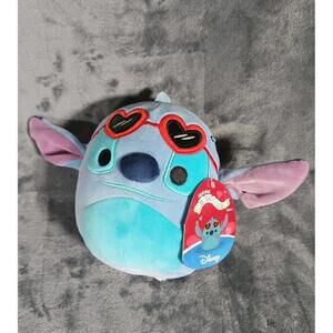 Original Squishmallows 8" Valentines Day Disney Stitch With Heart Sunglasses NWT